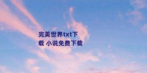 完美世界txt下载 小说免费下载